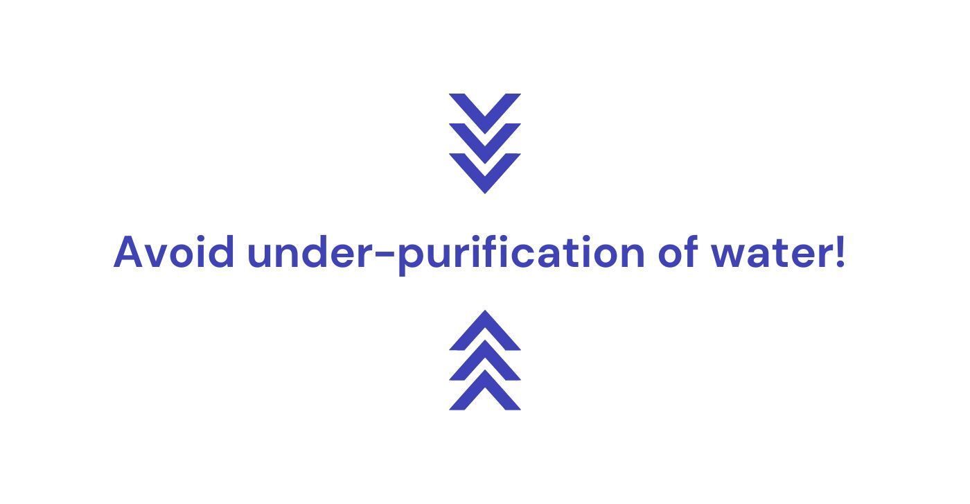Avoid under-purification of water