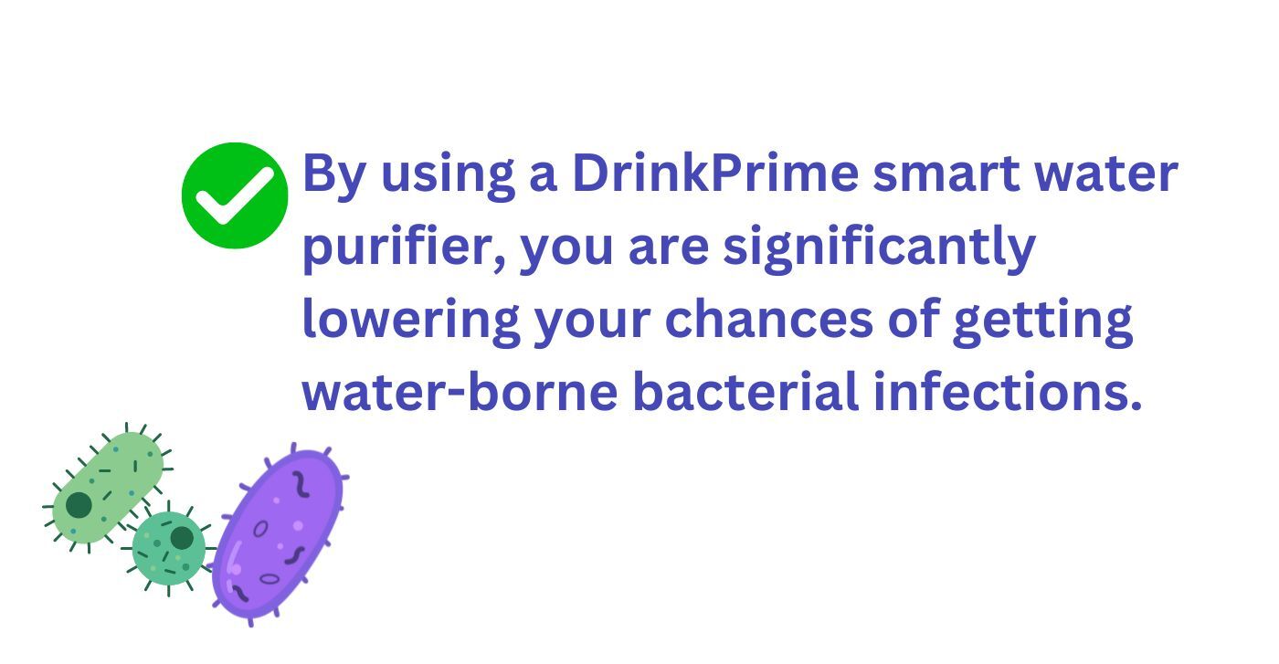 Using DrinkPrime smart water purifier lowers the chances of water-borne diseases