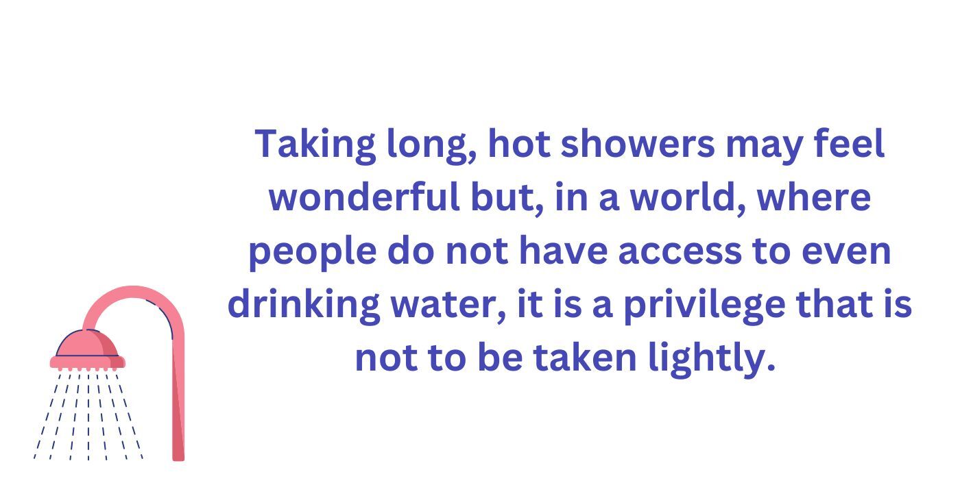 Taking long, hot showers