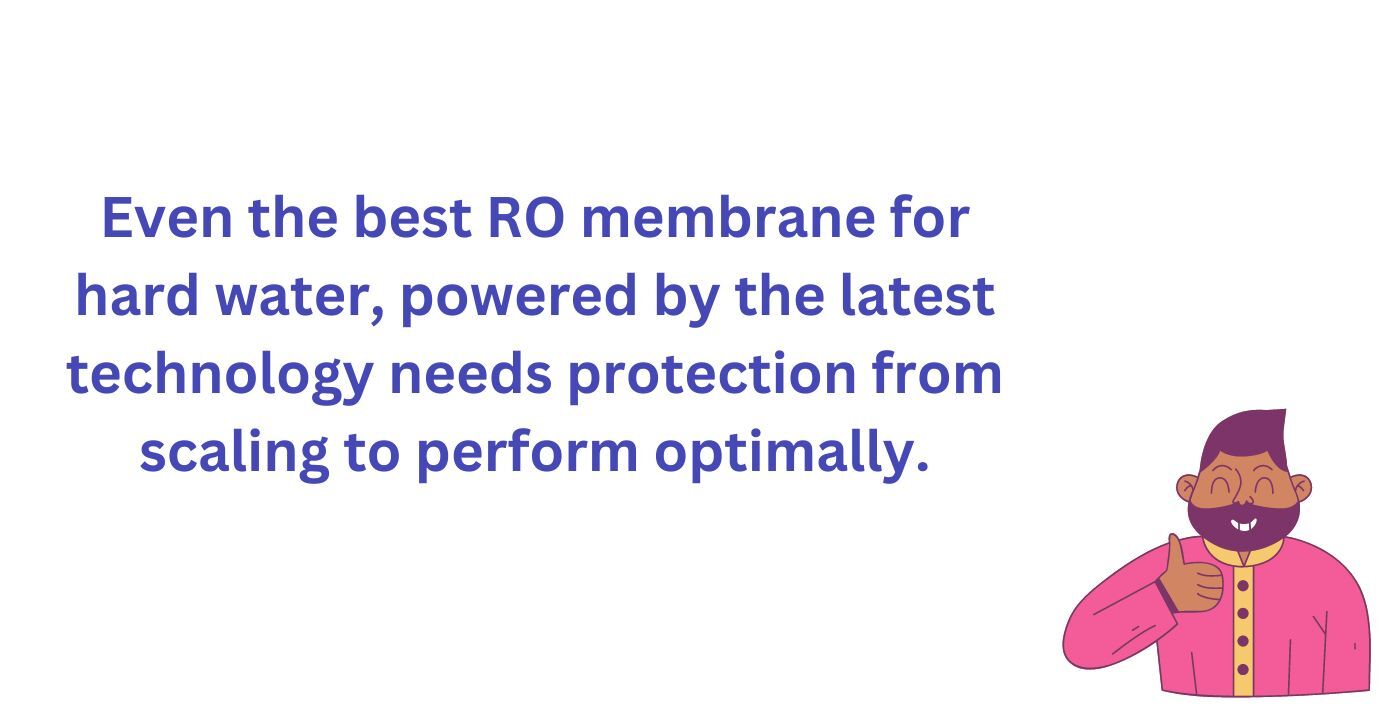 RO membrane for hard water needs protection from scaling