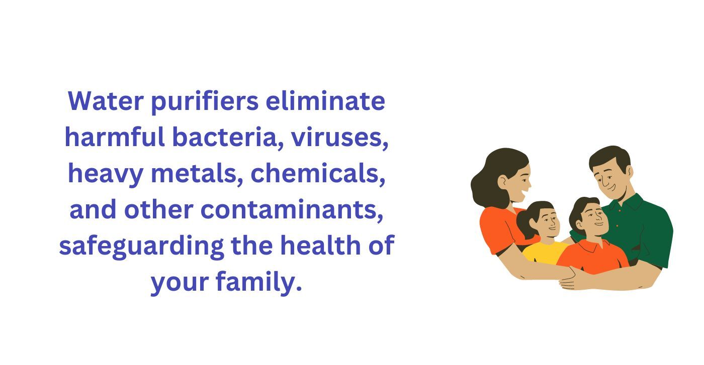 Water purifiers eliminate harmful bacteria, viruses.