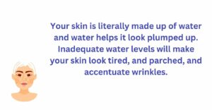 Inadequate water levels will make your skin look tired and parched