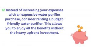 Renting a budget-friendly water purifier