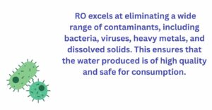 RO eliminates wide range of contaminants from water