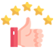 Five star customer product rating icon
